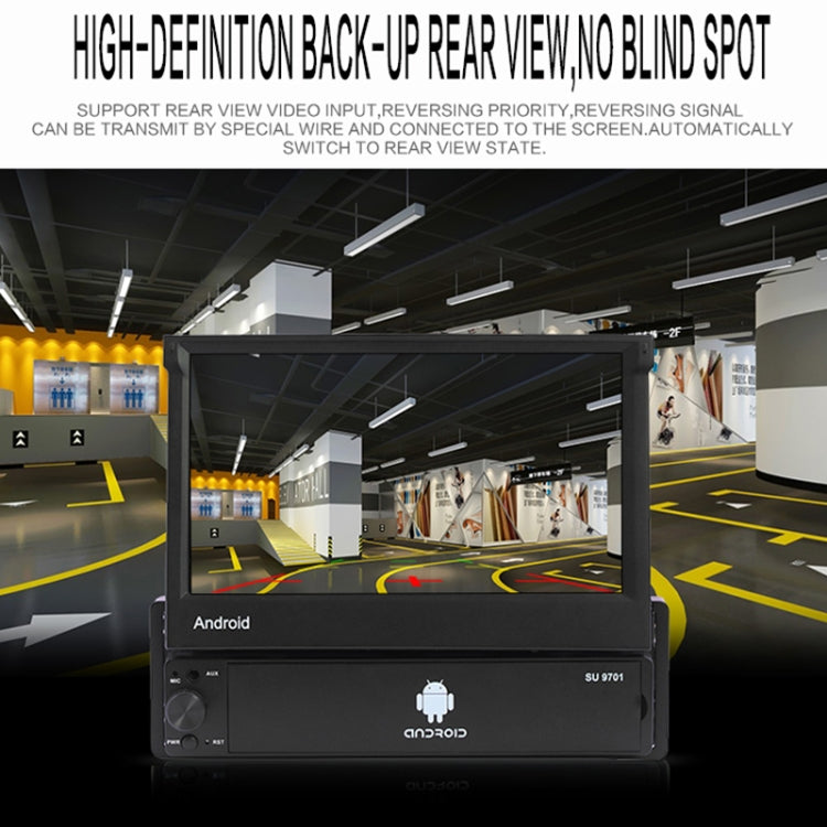 SU 9701 1GB+16GB 7 inch HD Foldable Universal Car Android Radio Receiver MP5 Player, Support FM & Bluetooth & TF Card & GPS & Phone Link & WiFi