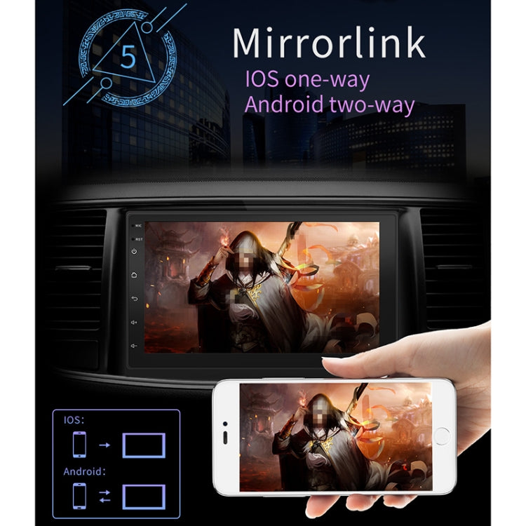 9999 7 inch HD Universal Car Android Radio Receiver MP5 Player, Support FM & Bluetooth & TF Card & GPS & Phone Link & WiFi