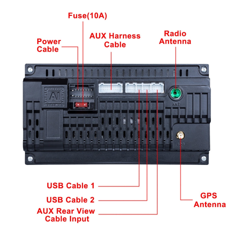 9999 7 inch HD Universal Car Android Radio Receiver MP5 Player, Support FM & Bluetooth & TF Card & GPS & Phone Link & WiFi