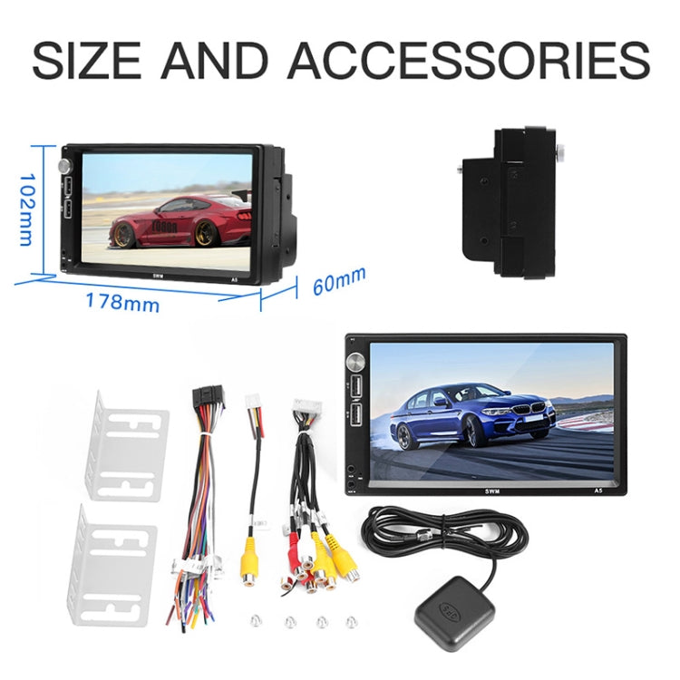 A5 7 inch HD Universal Car Android 8.1 Radio Receiver MP5 Player, Support FM & GPS & Bluetooth & Phone Mirror Link
