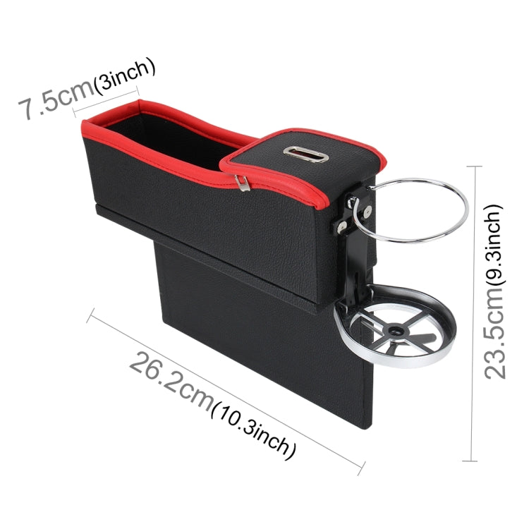 2 PCS Car Seat Crevice Storage Box with Interval Cup Drink Holder Organizer Auto Gap Pocket Stowing Tidying for Phone Pad Card Coin Case Accessories