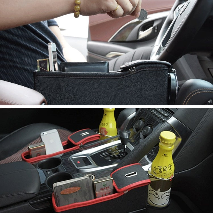 2 PCS Car Seat Crevice Storage Box with Interval Cup Drink Holder Organizer Auto Gap Pocket Stowing Tidying for Phone Pad Card Coin Case Accessories