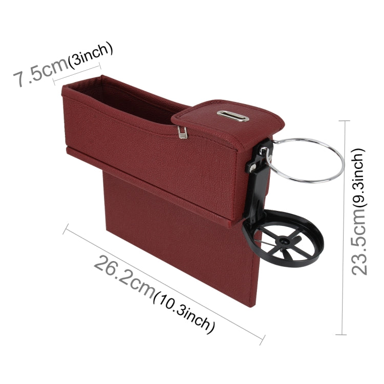 2 PCS Car Seat Crevice Storage Box with Interval Cup Drink Holder Organizer Auto Gap Pocket Stowing Tidying for Phone Pad Card Coin Case Accessories