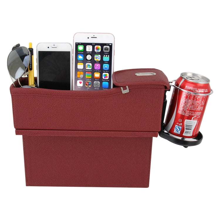 2 PCS Car Seat Crevice Storage Box with Interval Cup Drink Holder Organizer Auto Gap Pocket Stowing Tidying for Phone Pad Card Coin Case Accessories