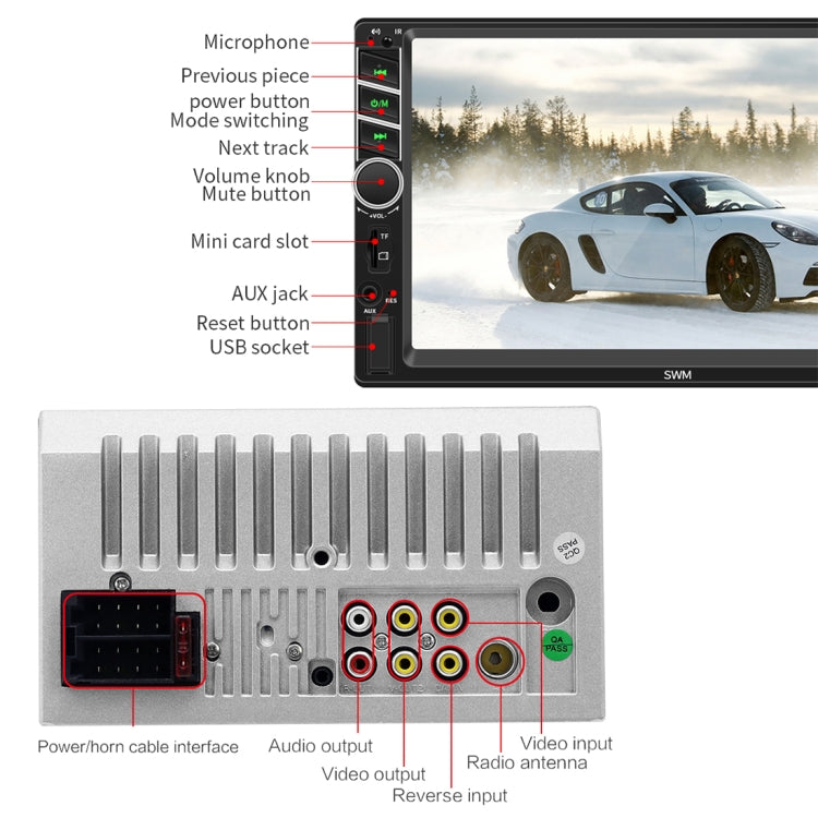 X1 7 inch HD Universal Car Radio Receiver MP5 Player, Support FM & Bluetooth & Phone Link with Remote Control