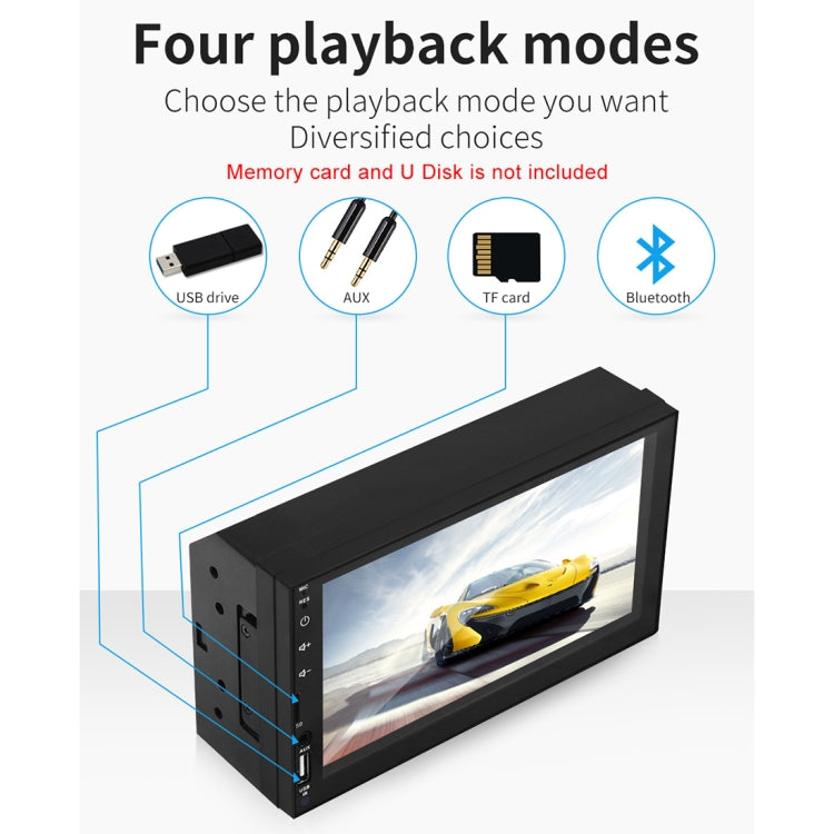 X2 7 inch Universal Car Full Touch Screen Radio Receiver MP5 Player, Support FM & Bluetooth & TF Card & Phone Link with Remote Control