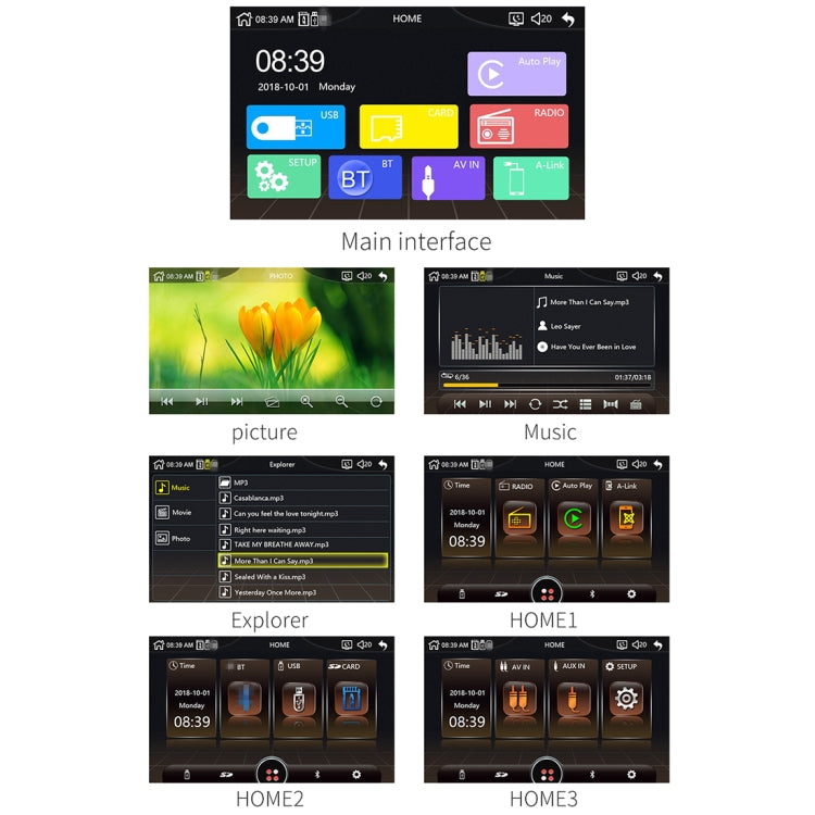 X2 7 inch Universal Car Full Touch Screen Radio Receiver MP5 Player, Support FM & Bluetooth & TF Card & Phone Link with Remote Control