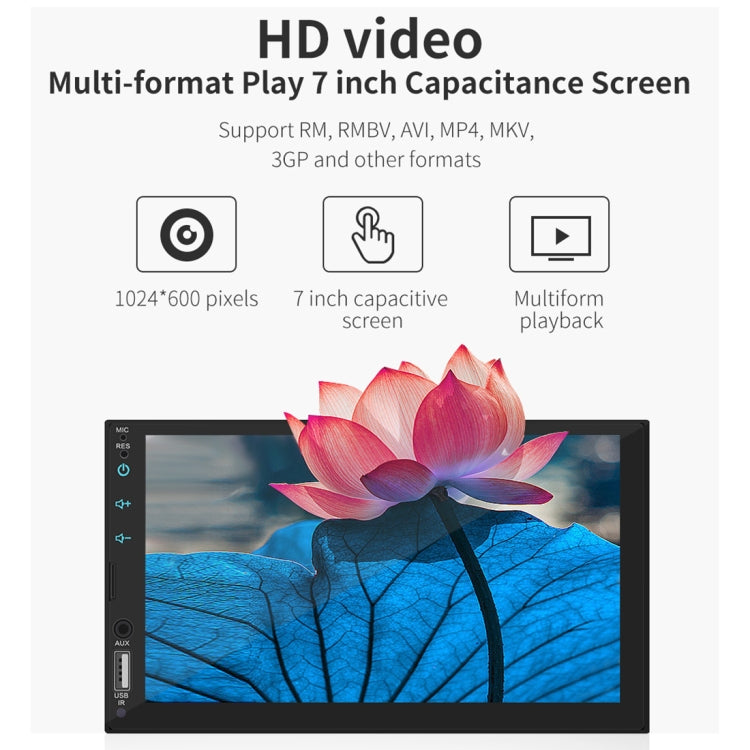 X2 7 inch Universal Car Full Touch Screen Radio Receiver MP5 Player, Support FM & Bluetooth & TF Card & Phone Link with Remote Control