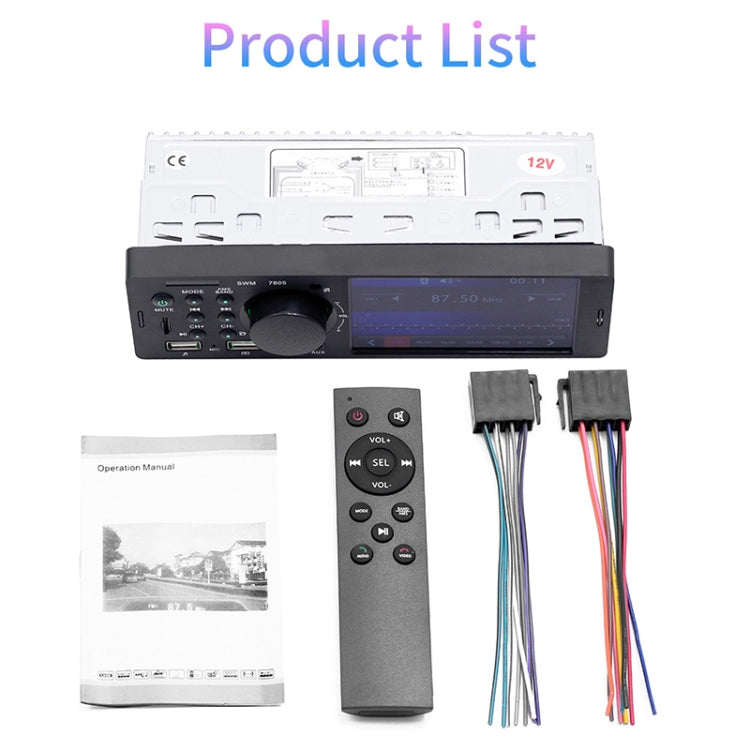 7805 4.1 inch Universal Car Radio Receiver MP5 Player, Support FM & Bluetooth & TF Card with Remote Control