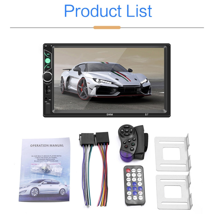 S7 7 inch HD Universal Car Radio Receiver MP5 Player, Support FM & Bluetooth & TF Card & Phone Link with Remote Control