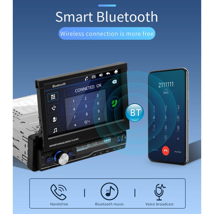 T100G 7 inch HD Universal Car Radio Receiver MP5 Player, Support FM & AM & RDS & Bluetooth & GPS & Phone Link with Remote Control