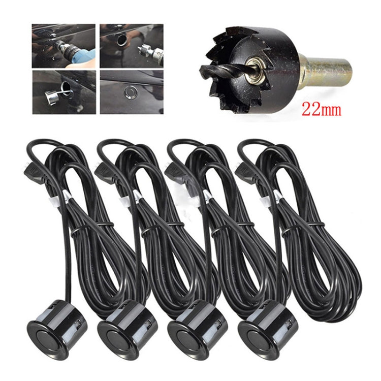 PZ621 4.3 inch LCD Rear View Mirror Car Recorder with Parking Rear Camera + 4 Rear Radar + Parking Sensor