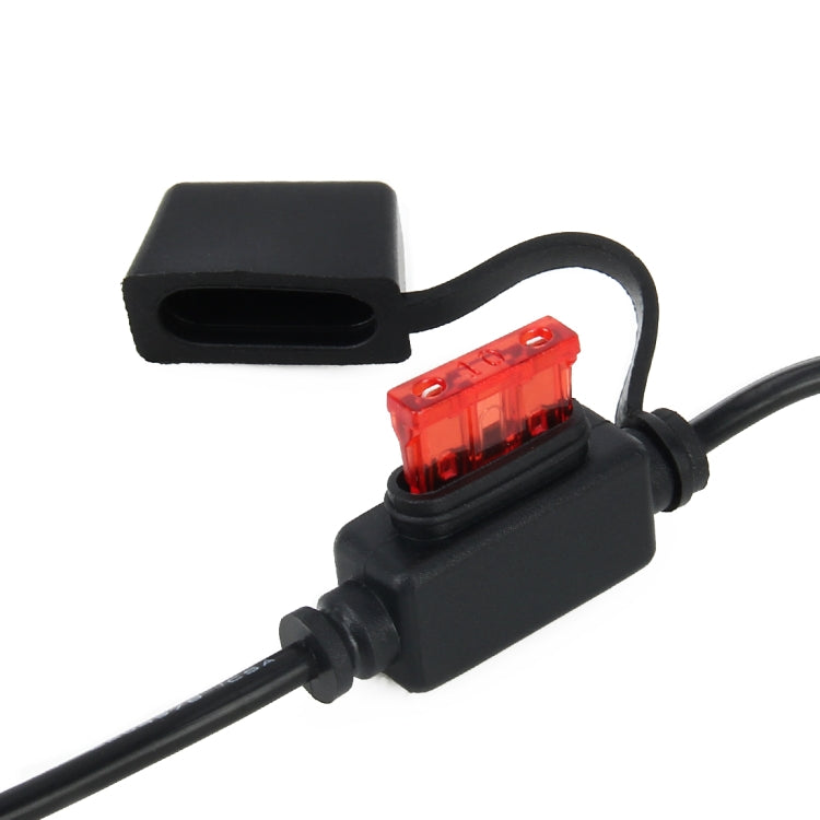 2 PCS Motorcycle Ring Terminal Harness with Black Fused 2-Pin Quick Disconnect Plug