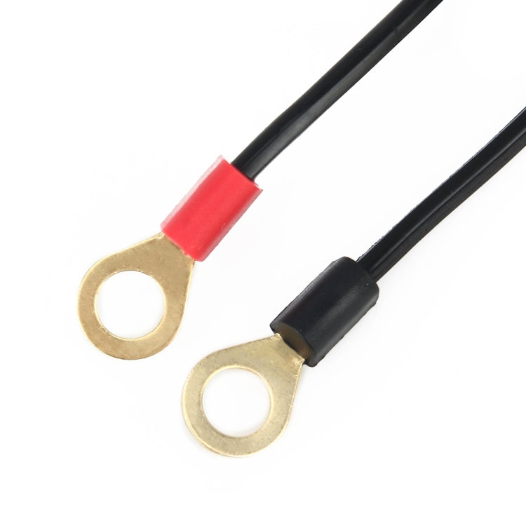 2 PCS Motorcycle Ring Terminal Harness with Black Fused 2-Pin Quick Disconnect Plug