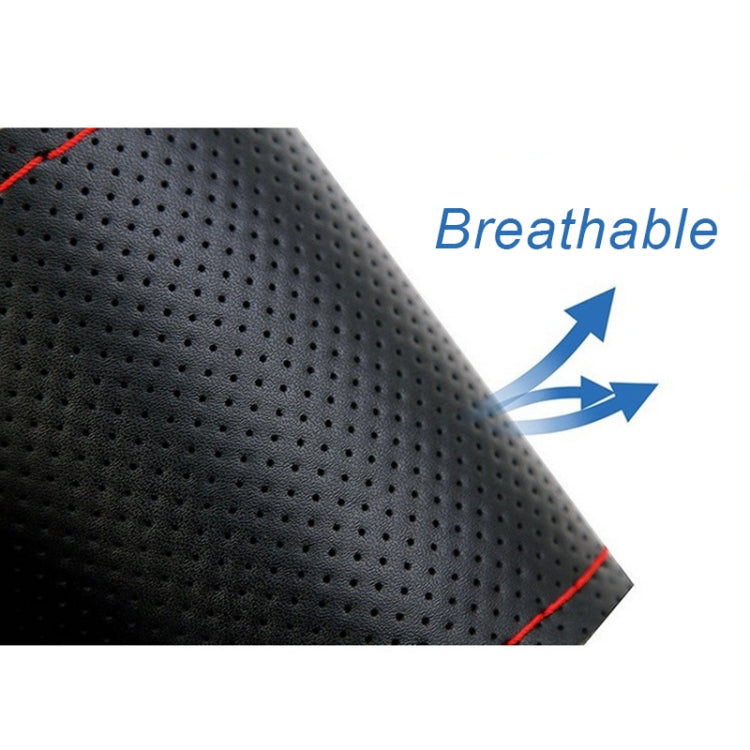 Four Seasons Genuine Leather Hand-stitched Car Adaptation Steering Wheel Cover for 38cm Steering Wheel