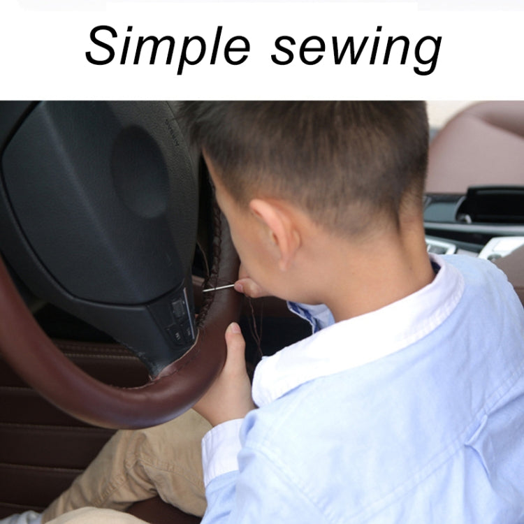 Four Seasons Genuine Leather Hand-stitched Car Adaptation Steering Wheel Cover for 38cm Steering Wheel