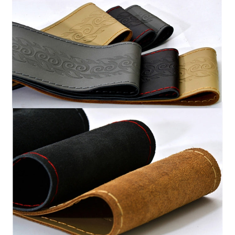 MILI Genuine Leather Hand-stitched Car Adaptation Steering Wheel Cover for 38cm Steering Wheel