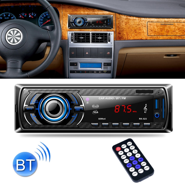 RK-523 Wireless Bluetooth Car Stereo Receiver Audio MP3 Player, with USB Port, SD Card Slot, AUX in and FM