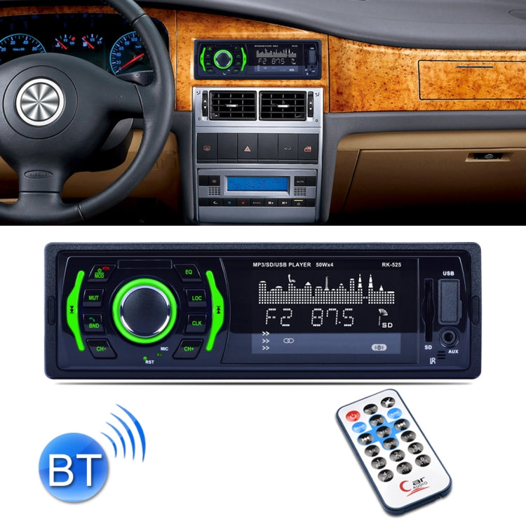RK-525 Wireless Bluetooth Audio MP3 Player Car Stereo Receiver, with USB Port, TF Card Slot, AUX in, 7 Color Backlight and FM