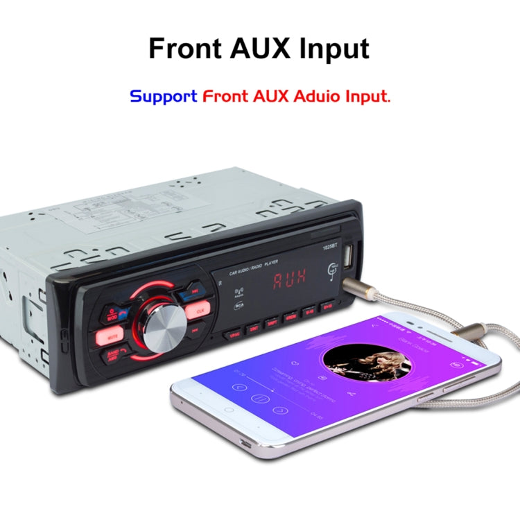 1025 Wireless Bluetooth Car Stereo Receiver Audio Radio MP3 Player, with U-disk & SD Card Slot, AUX in and FM