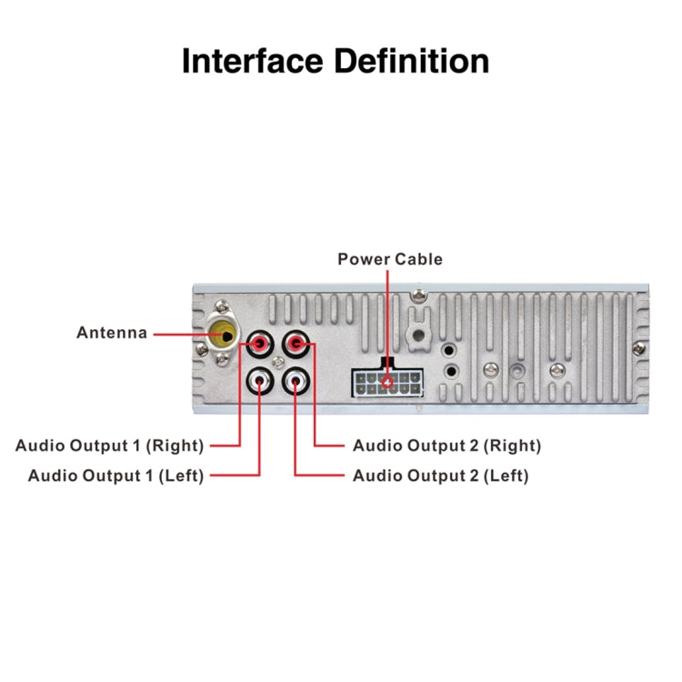 RK-6883U Single Din Car Audio FM Radio Stereo Receiver Bluetooth MP3 Player, Support USB / SD Card / AUX, with Detachable Panel