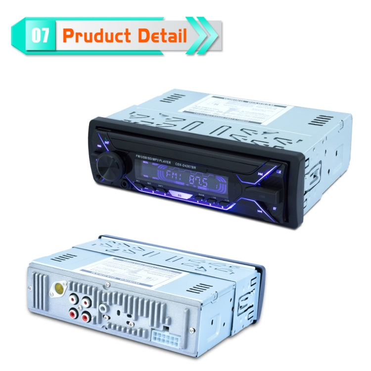 D4267 Single Din Car Audio FM Radio Stereo Receiver Bluetooth Call Music MP3 Player, Supprot USB / SD Card / AUX, with Remote Control