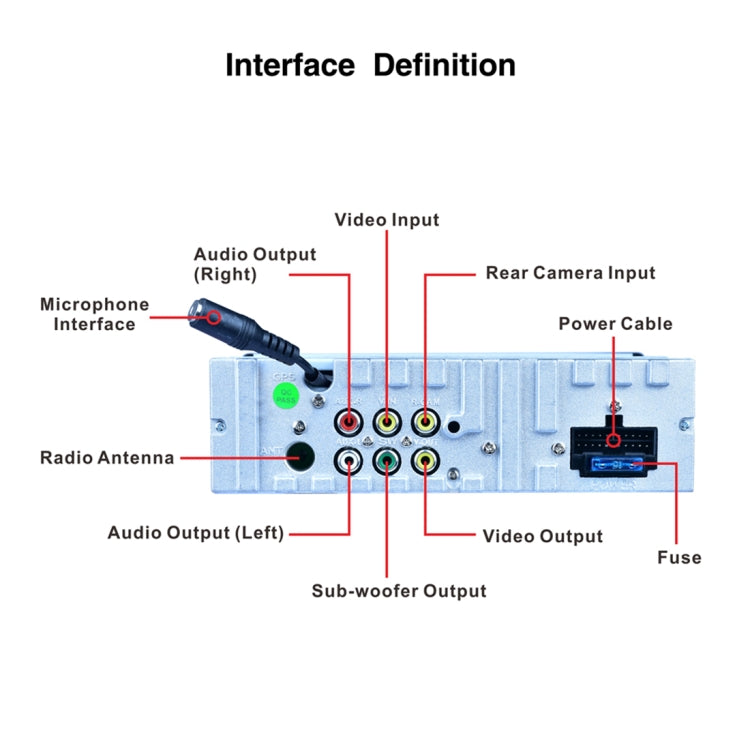 RK-7158B Single Din Auto Retractable Screen 7 inch 1080P HD Car Stereo Radio MP5 FM Player In-Dash Head Unit, with Bluetooth / AUX / Rear View