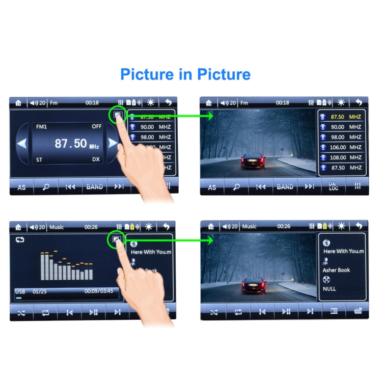 7701 7 inch 1080P HD Touchscreen Double Din Stereo Car Receiver MP5 Player, Link with Android Phone, Support Bluetooth / USB / TF / FM / Rear View / DVR In