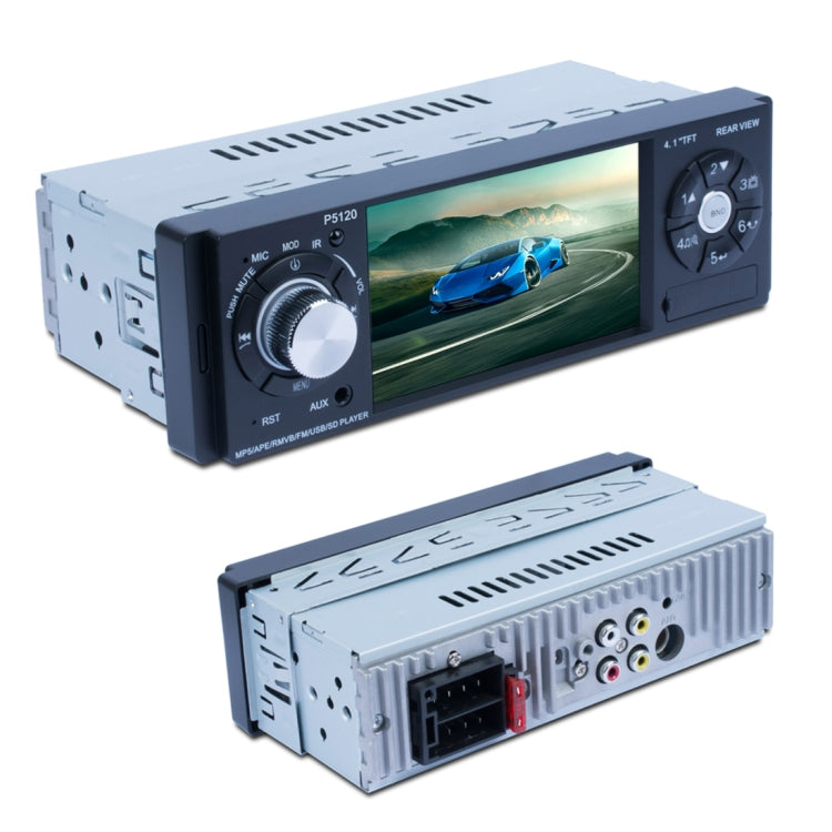 P5120 Single Din 4.1 inch HD Digital Car Stereo Radio MP5 Audio Player, Support FM / Bluetooth / USB / TF / Rear View / Steering Wheel Controls
