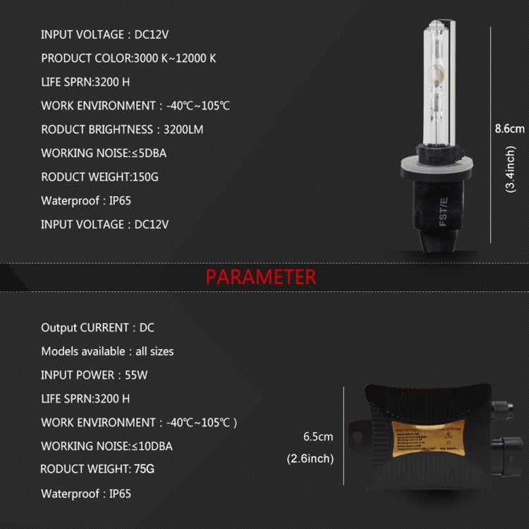 55W 880/881/H27 4300K HID Xenon Conversion Kit with High Intensity Discharge Ballast, Warm White