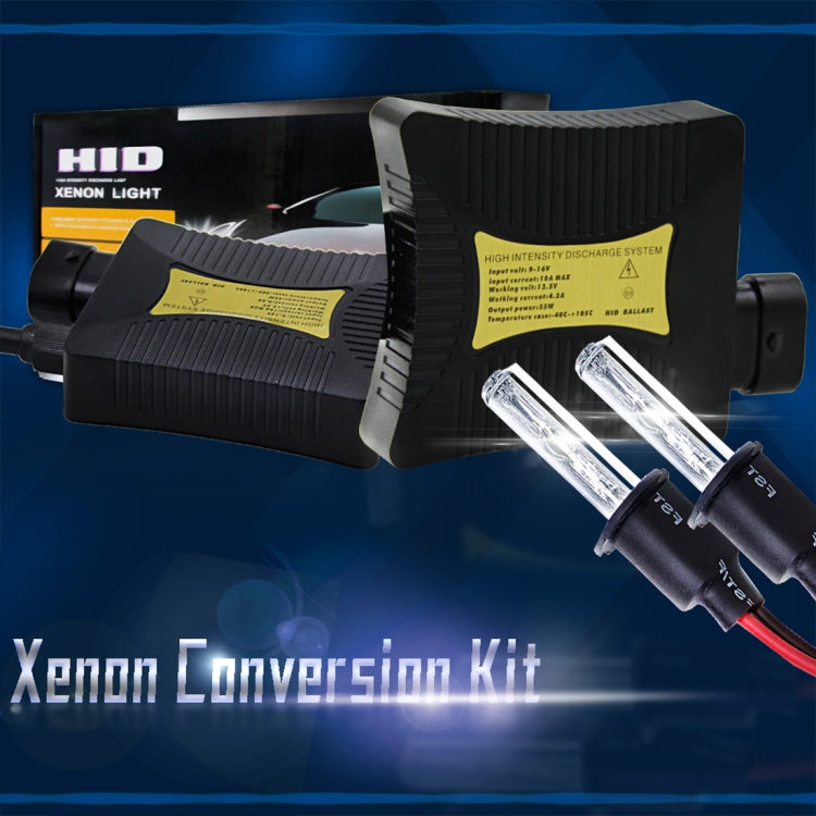 55W H3 4300K 3200LM HID Xenon Light Conversion Kit with High Intensity Discharge Slim Ballast, Warm White