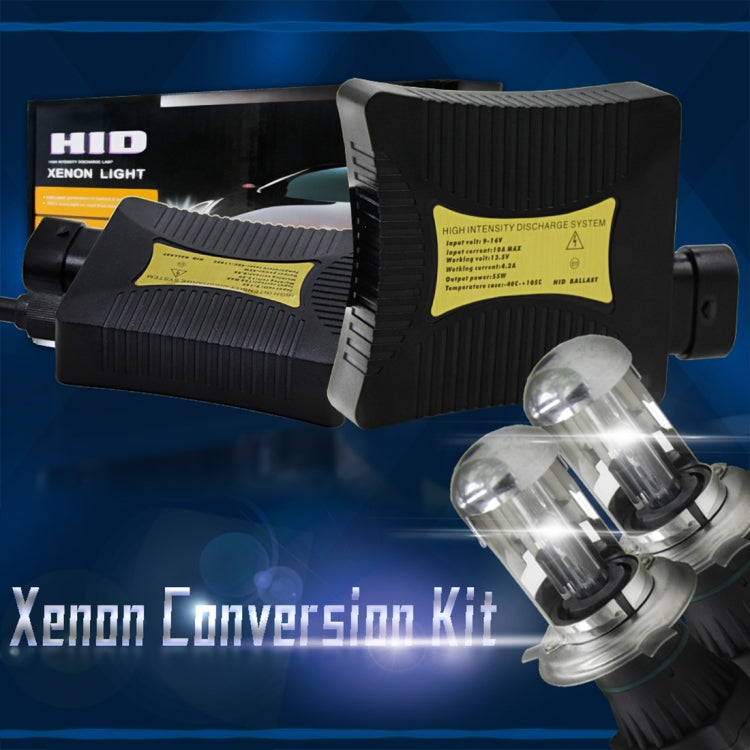55W H4/HB2/9003 4300K HID Xenon Light Conversion Kit with Slim Ballast High Intensity Discharge Lamp, Warm White