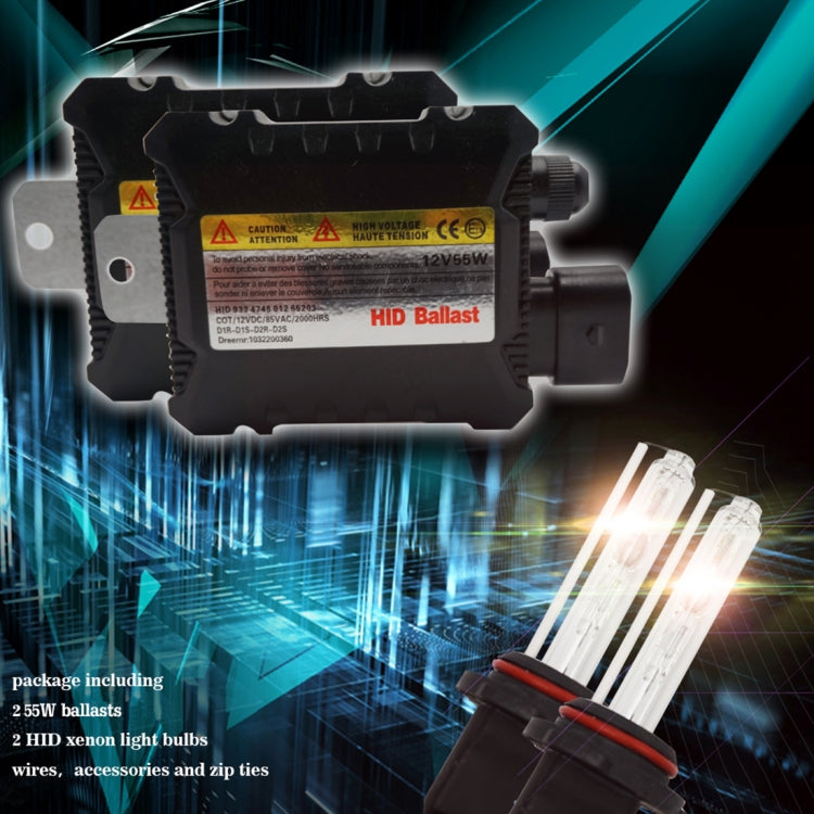 55W 9006/HB4 4300K HID Xenon Light Conversion Kit with High Intensity Discharge Alloy Slim Ballast, Warm White