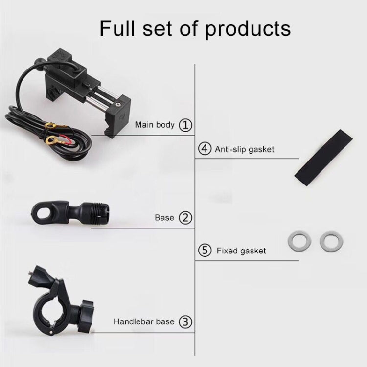 Motorcycle Bike Handlebar Phone Mount Holder Cradle with Compass, LED Light, For iPhone X/8/7/6/6s Plus, Android Samsung Galaxy S6/S7, GPS and other Smartphone