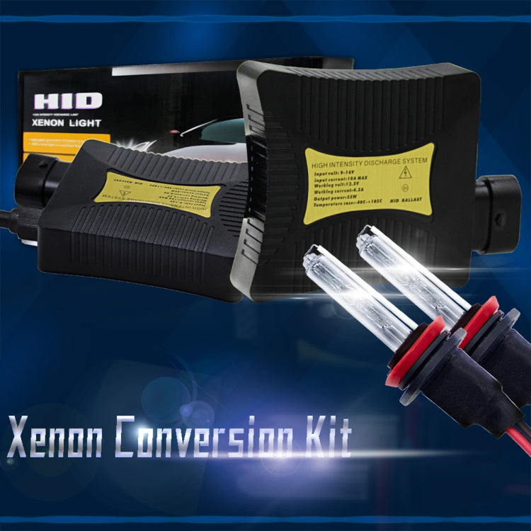 55W H8/H9/H11 6000K HID Xenon Light Conversion Kit with Slim Ballast High Intensity Discharge Lamp, White