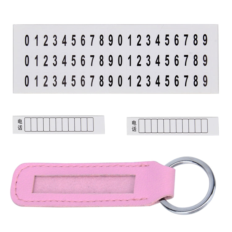 Anti-lost Phone Number Plate Car Keychain Pendant Auto Vehicle Phone Number Card