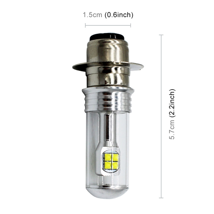 Motorcycle Headlights 750LM 6000K White H6M/P15D 40W 8-LED Bulbs, DC 12-24V