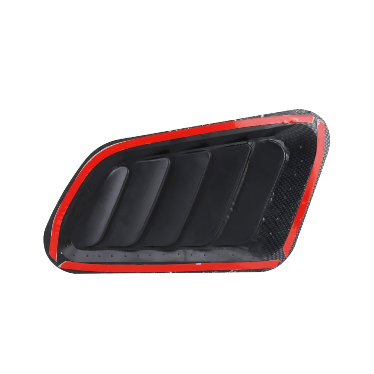 2 PCS Car Auto Carbon Fiber Texture Decorative Air Flow Intake Scoop Turbo Bonnet Vent Cover Hood