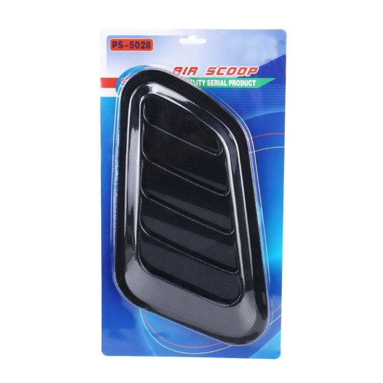 2 PCS Car Auto Carbon Fiber Texture Decorative Air Flow Intake Scoop Turbo Bonnet Vent Cover Hood