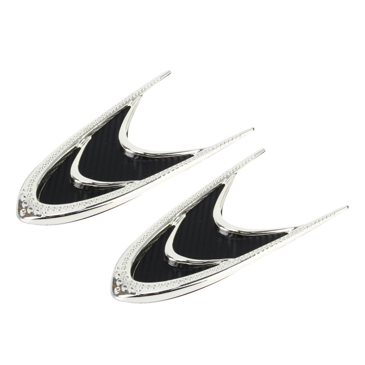 2 PCS Car Plastic Decorative Stickers, Size: 19.3*9.3cm(Silver + Black)
