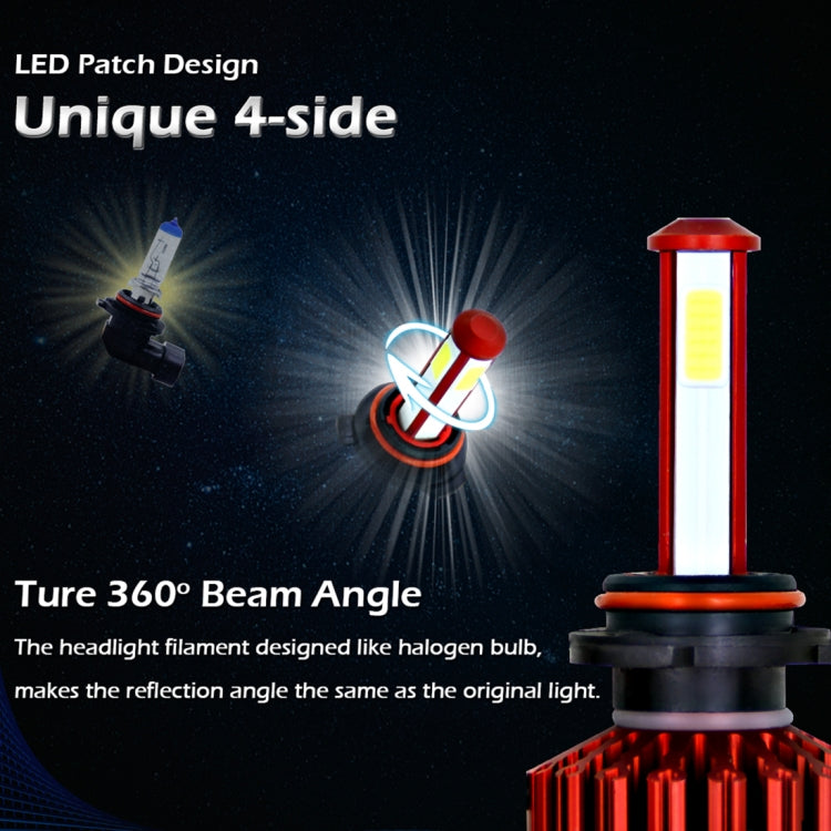 2 PCS R7 9005/HB3 40W 4000 LM 6000K IP65 Waterproof Car LED Headlight Kit with 4 COB Lamps , DC 9-36V(White Light)