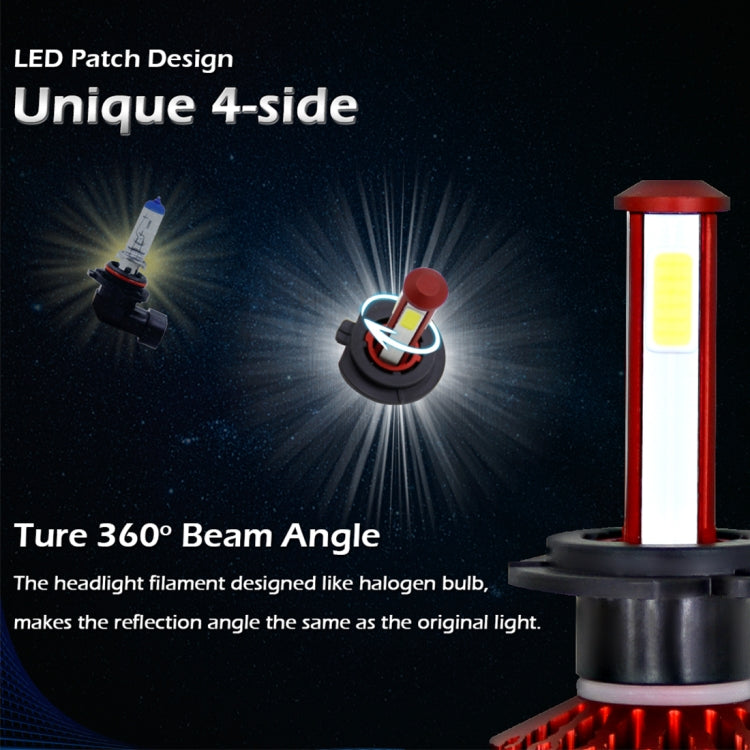 2 PCS R7 H7 40W 4000 LM 6000K IP65 Car Headlight Kit with 4 COB Lamps , DC 9-36V(White Light)