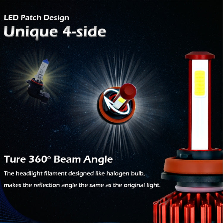 2 PCS R7 H8/H9/H11 40W 4000 LM 6000K IP65 Waterproof Car LED Headlight Kit with 4 COB Lamps , DC 9-36V(White Light)