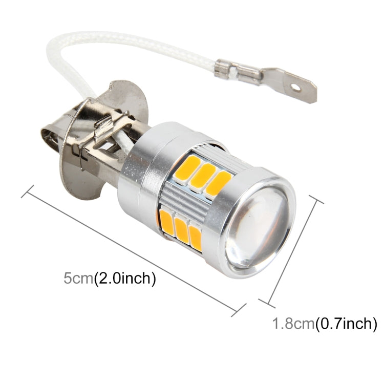 2 PCS H3 4W 250 LM 6000K Car Fog Lights with 18 LEDs SMD-5630 Lamps, DC 10-30V(Yellow Light)