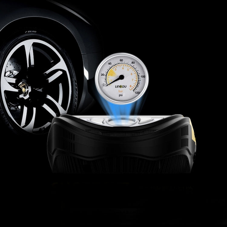 DC12V 120W 10A Tire Inflation Manometry Tire repair and Night Lighting 4 in 1 Portable Electric Air Pump Portable Air Compressor with 3m Power Cord and Cigarette Lighter for Cars