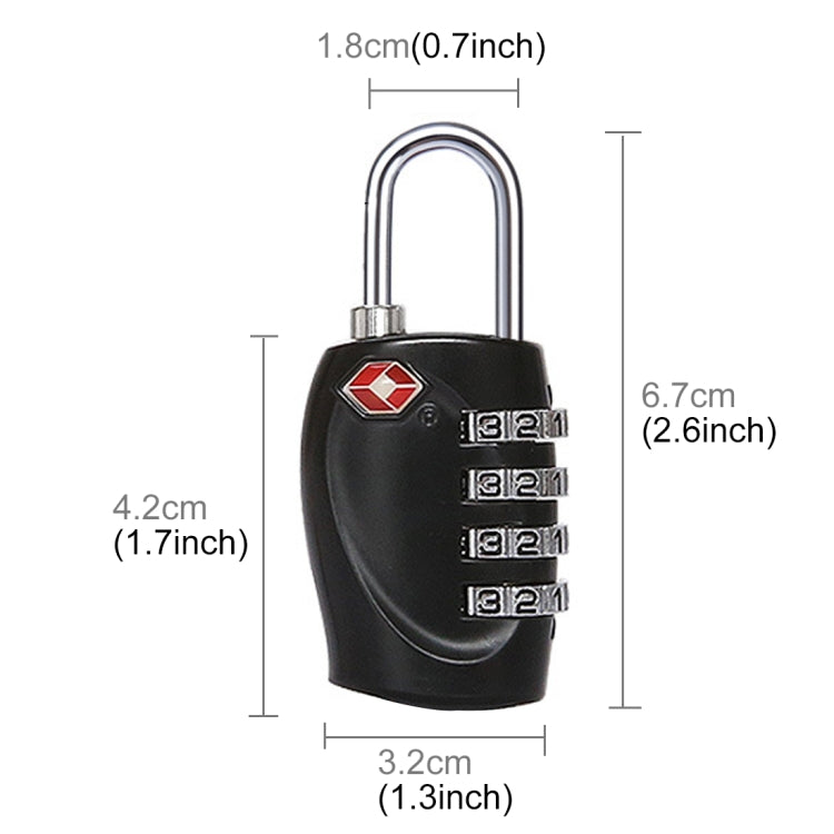 TSA Combination 4 Digits Luggage Travel Suitcase Security Padlock Lock Cable Lock Customs TSA Luggage Metal Lock Password Lock Anti-theft Wire Lock