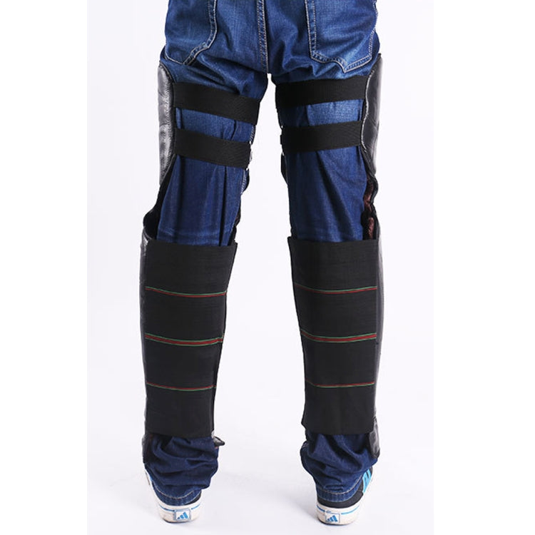 A Pair Winter Thick Warm Windproof Lengthen Motorcycle Bike PU Knee Protector Cover Plus Velvet Knee Pads, Height: 73cm
