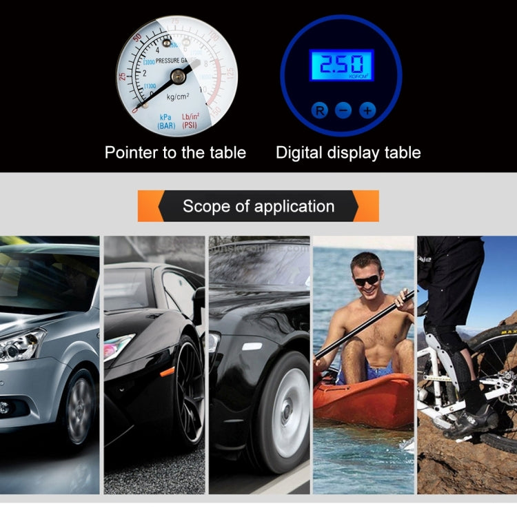 DC12V 120W 10A 40PSI 22 Cylinder with Indicator Portable Electric Tire Inflator Car Electric Air Compressor Car Tire Pump Inflatable Pump with 2.8m Power Cord