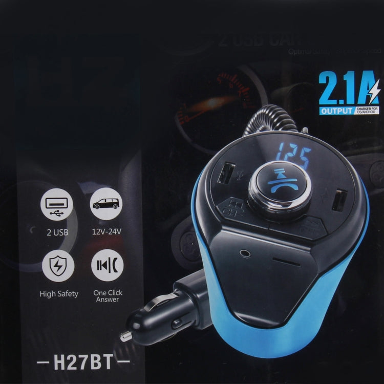 Car MP3 Music Player Multi-function Wireless Car FM Player Wireless Car Charger with Dual USB Ports Support Hand-free and TF Card