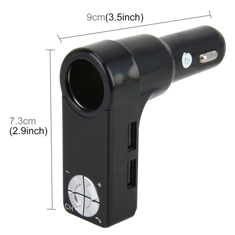 Bluetooth Car MP3 Music Player FM Transmitter BT Car Charger Adapter with Dual USB Ports Support Hand-free and Voltage Detection